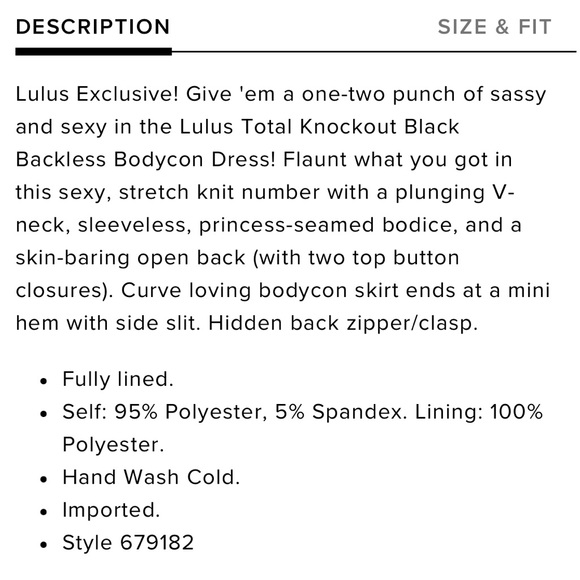 NWT Lulus Total Knockout Black Backless Cutout Bodycon Dress - XL - Picture 15 of 16